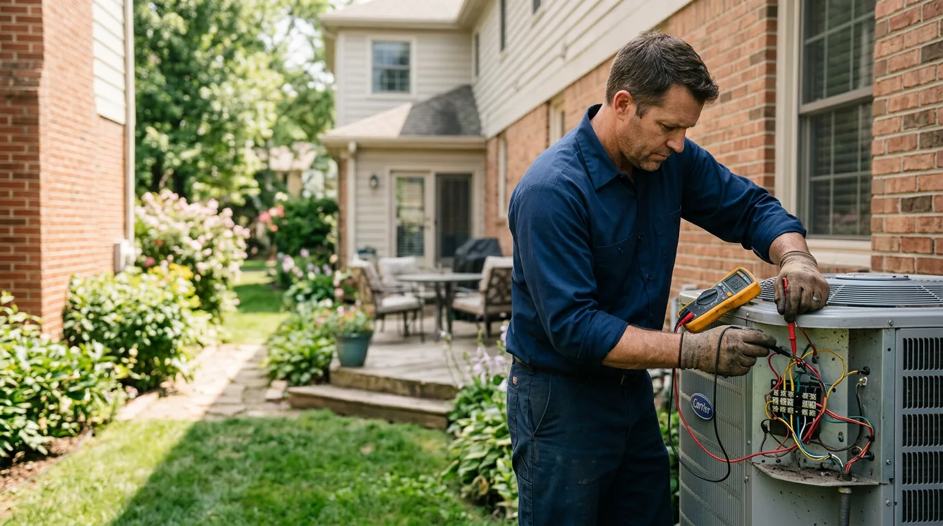 HVAC technician working near Mansfield, TX